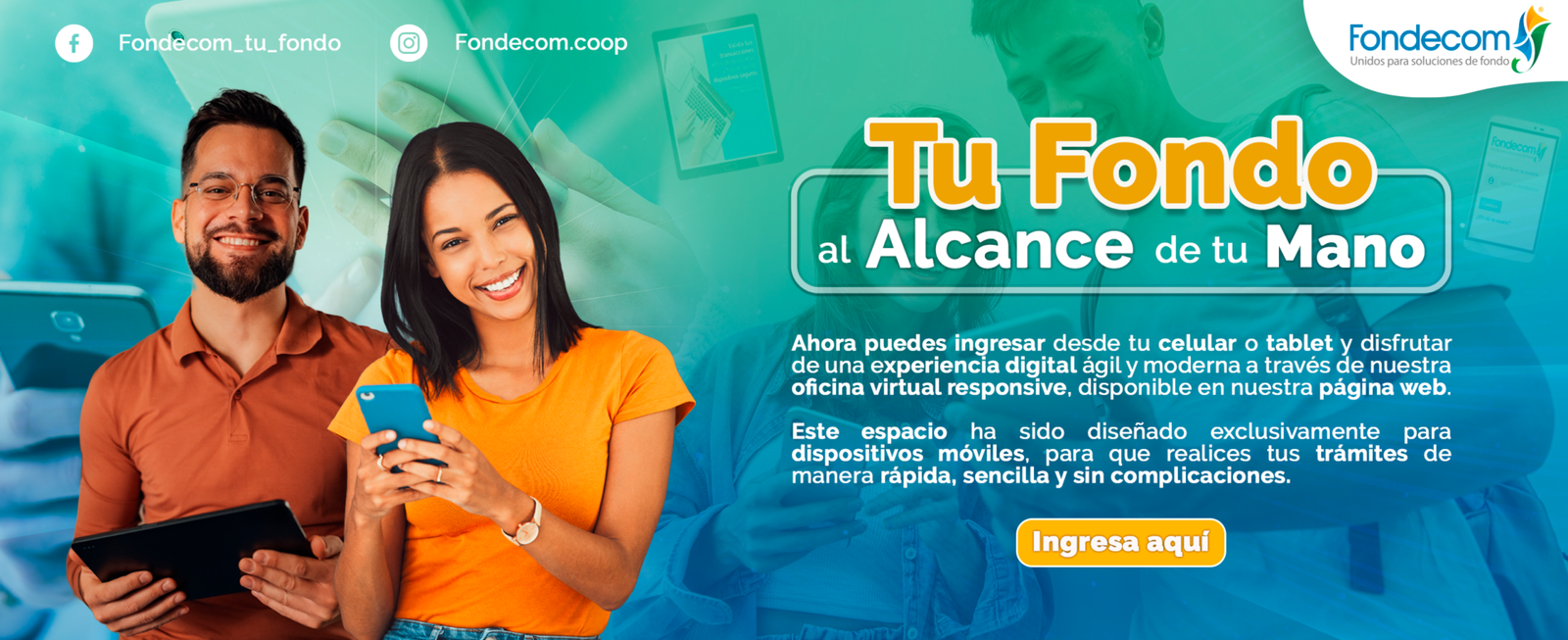 Ingresa a la Oficina Virtual Responsive de Fondecom